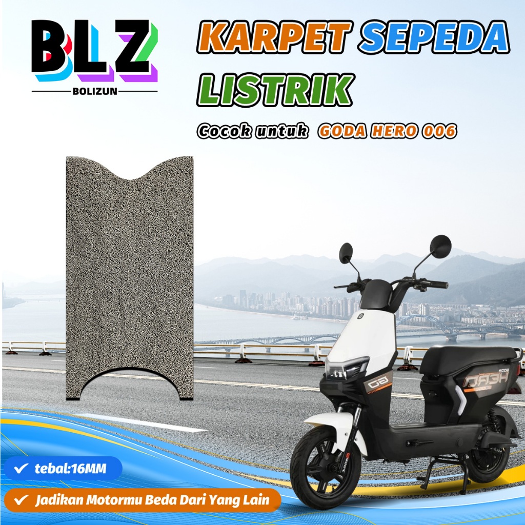 BOLIZUN Karpet PVC Mie Bihun Custom Sepeda Listrik Goda Hero 006