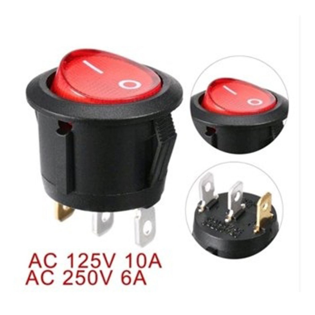 Jual Saklar Bulat Rocker 3 Pin Lampu On Off | Shopee Indonesia