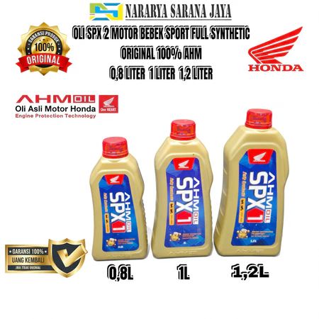 Oli SPX 1 Original 100% Asli AHM Honda Full Synthetic Motor Bebek Sport 800ml 1 Liter 1.2 Liter