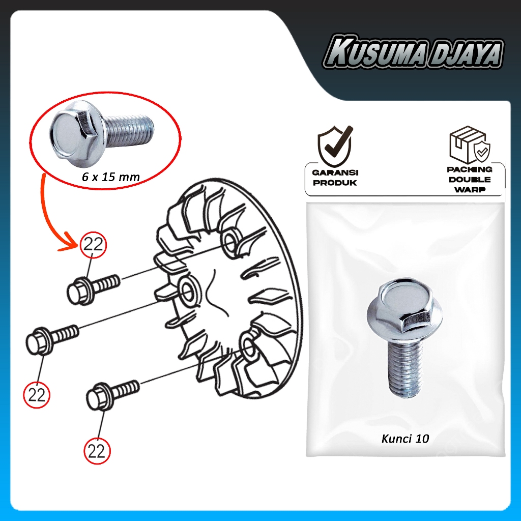 Jual BAUD BAUT 6X15 KIPAS RADIATOR PCX ADV VARIO 125 - 150 FI ESP OLD ...