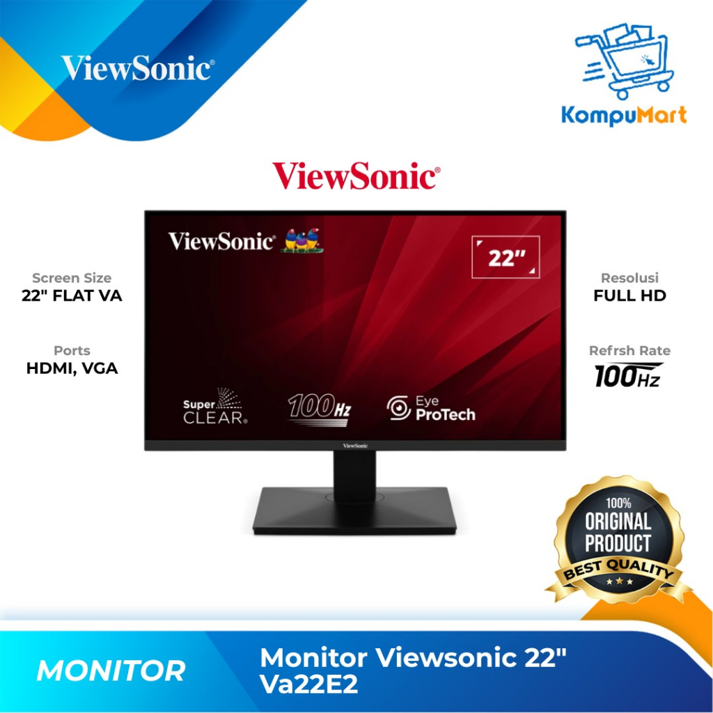 Jual Monitor ViewSonic 22" VA22E2-H VA FHD 100Hz | Shopee Indonesia