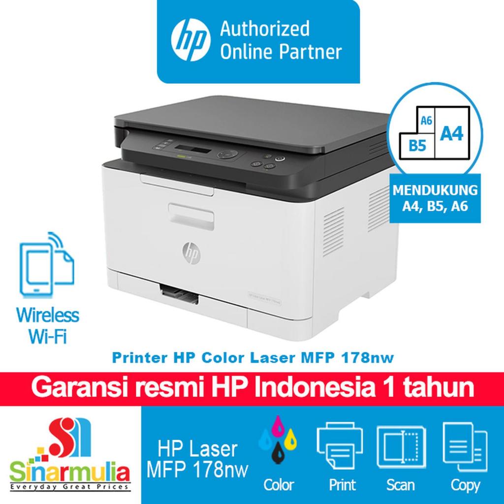 Jual HP Color Laser MFP 178nw Printer Scan Copy Wireless Garansi Resmi ...