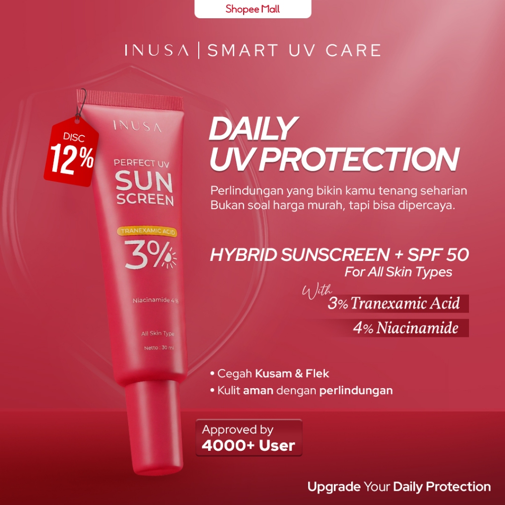 Jual [NEW] Inusa UV Perfect Sunscreen 3% Tranexamic Acid SPF 50 ...
