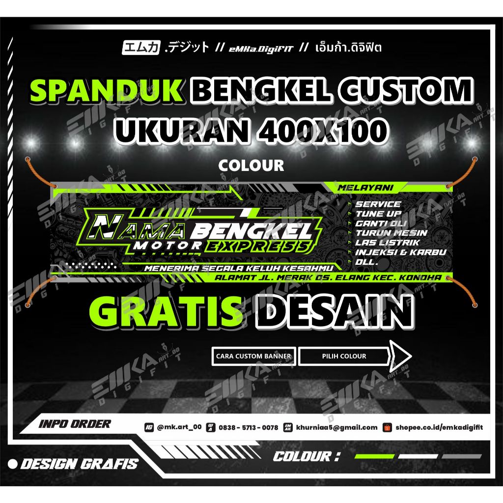 Jual Spanduk Bengkel Motor Concept Racing, Spanduk Banner bengkel Motor ...