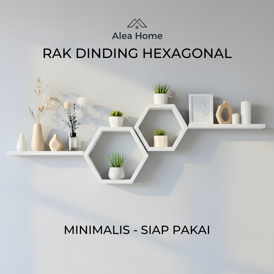 Jual Rak Dinding Hexagonal Kayu Minimalis Estetik Paket 4 PCS | Shopee ...