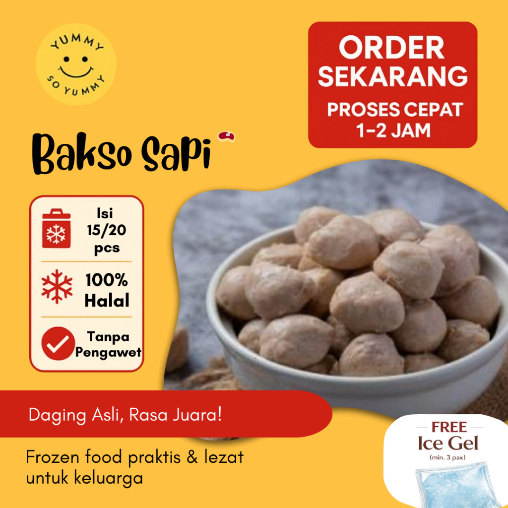Jual Makanan Beku Frozen Homemade Bakso Sapi Baso Halus Premium ...