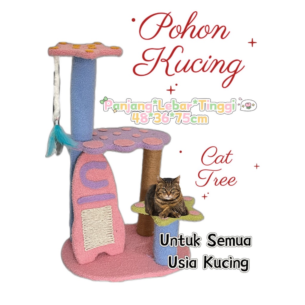 Jual Pohon Kucing Cat tree condo Cat Scratcher Mainan Kucing Cakaran ...