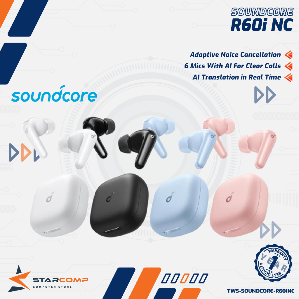 Jual Anker Soundcore R60i NC LDAC ANC Hi-Res AI Translation Real Time ...