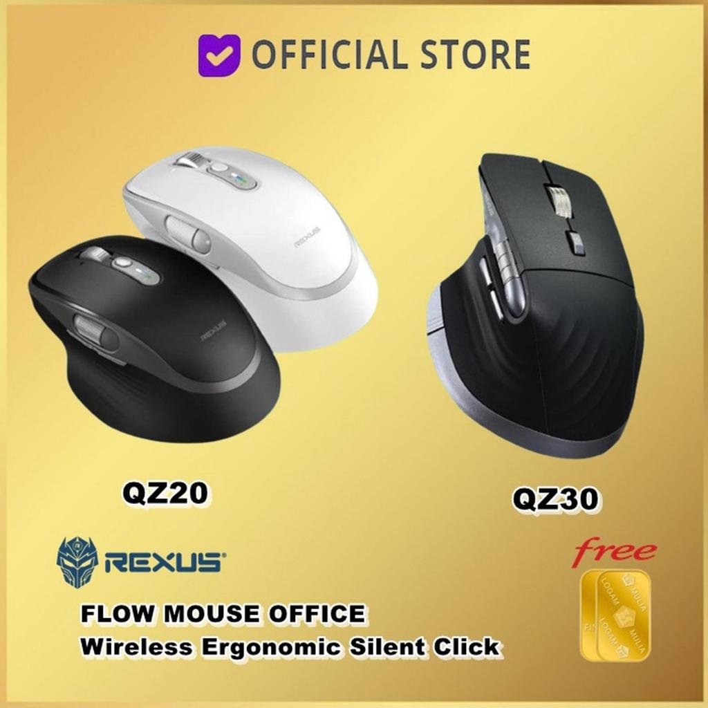 Jual Rexus Flow QZ20 / QZ30 Wireless Office Mouse Ergonomic Silent ...