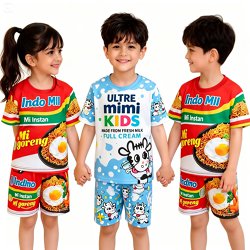 SETELAN BAJU ANAK LIMITID EDITION PARODI ULTRAMILK INDOMIE LUCU LUCU