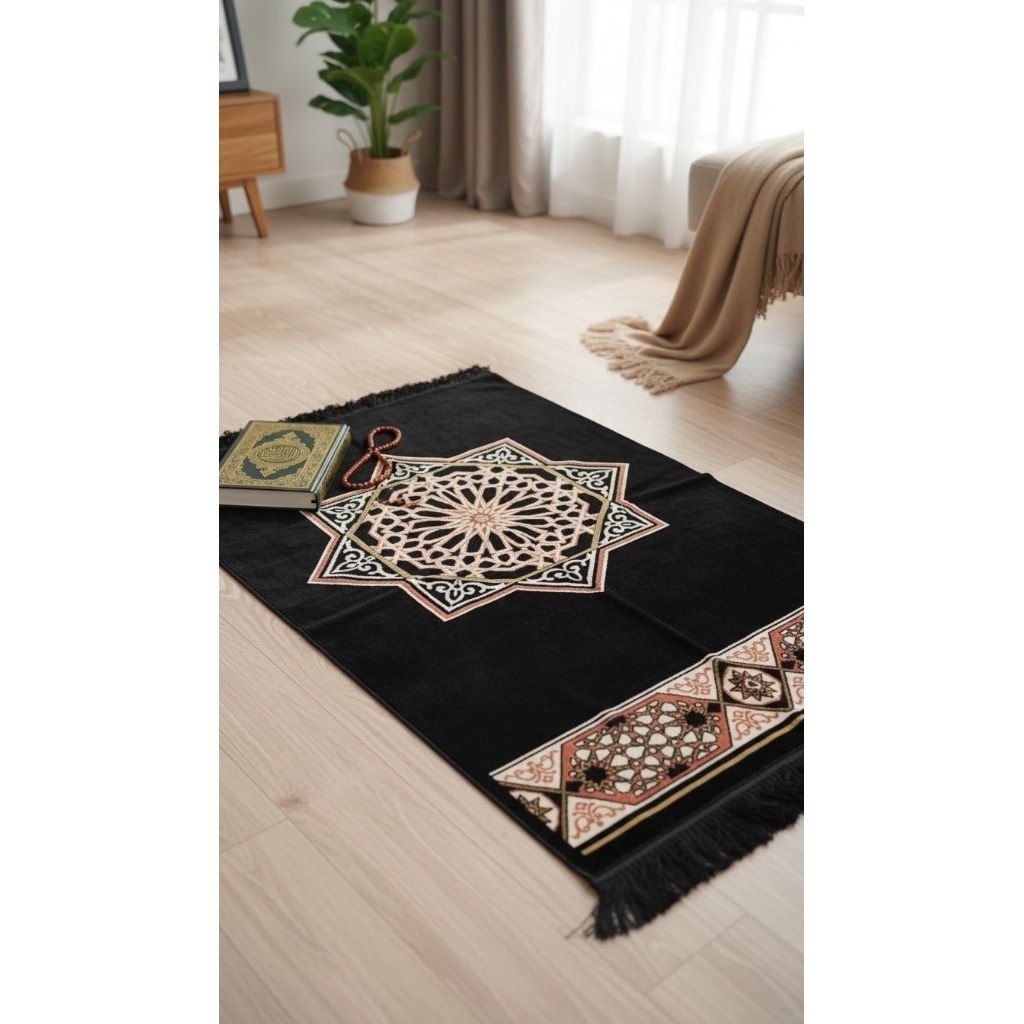 Sajadah Muslim Premium Ukuran Jumbo Motif Elegant Lembut Tebal Nyaman AL AZAAN