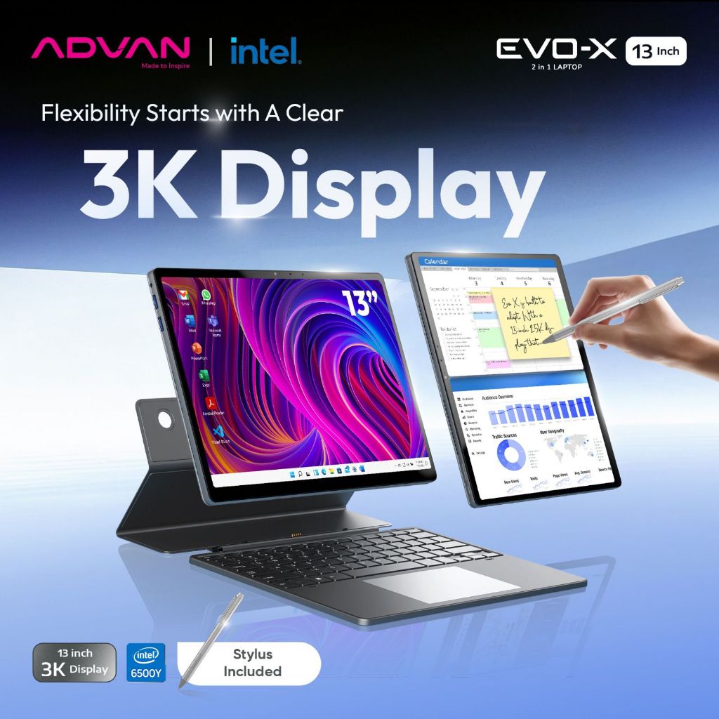 Jual ADVAN 2in1 EVO X13 Intel Pentium Gold 6500Y RAM12GB 256GB 13'' 3K ...