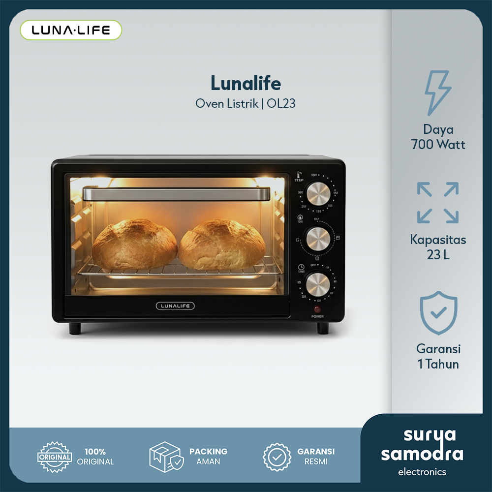 Jual LUNALIFE Elektrik Oven OL23 Kapasitas 23 Liter Low Watt 700 Watt 3 ...