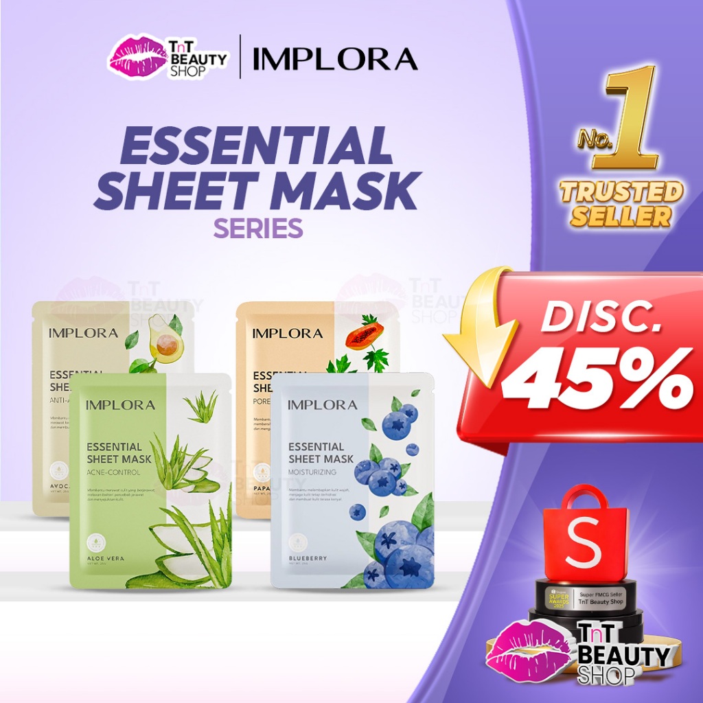 Jual Implora Essential Sheet Mask 25g | TnT Beauty Shop | Shopee Indonesia