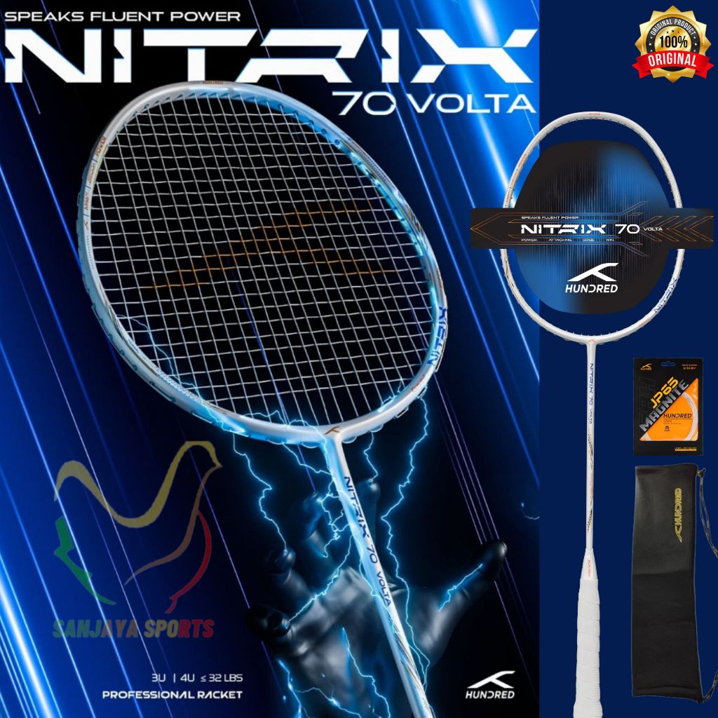 Jual NEW raket Hundred Nitrix 70 Volta White Copper 3U 4U ORIGINAL ...