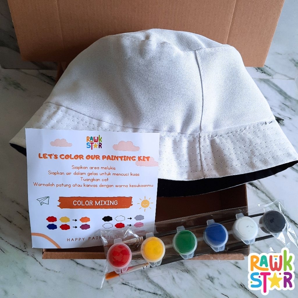Jual Paket Melukis Topi Anak & Dewasa DIY / Bucket Hat Painting Kit ...