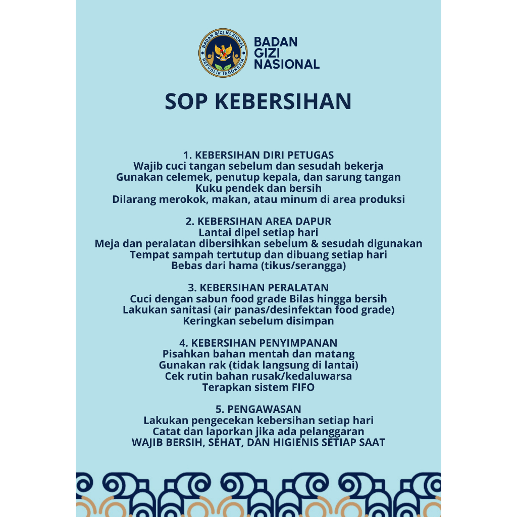Jual STICKER STANDAR PROSEDUR SOP KEBERSIHAN MBG SPPG | Shopee Indonesia