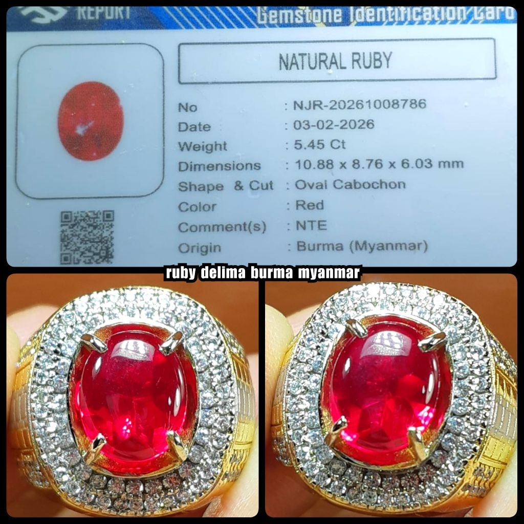 Jual natural batu permata ruby delima burma pegeon blod HQ NTE | Shopee ...