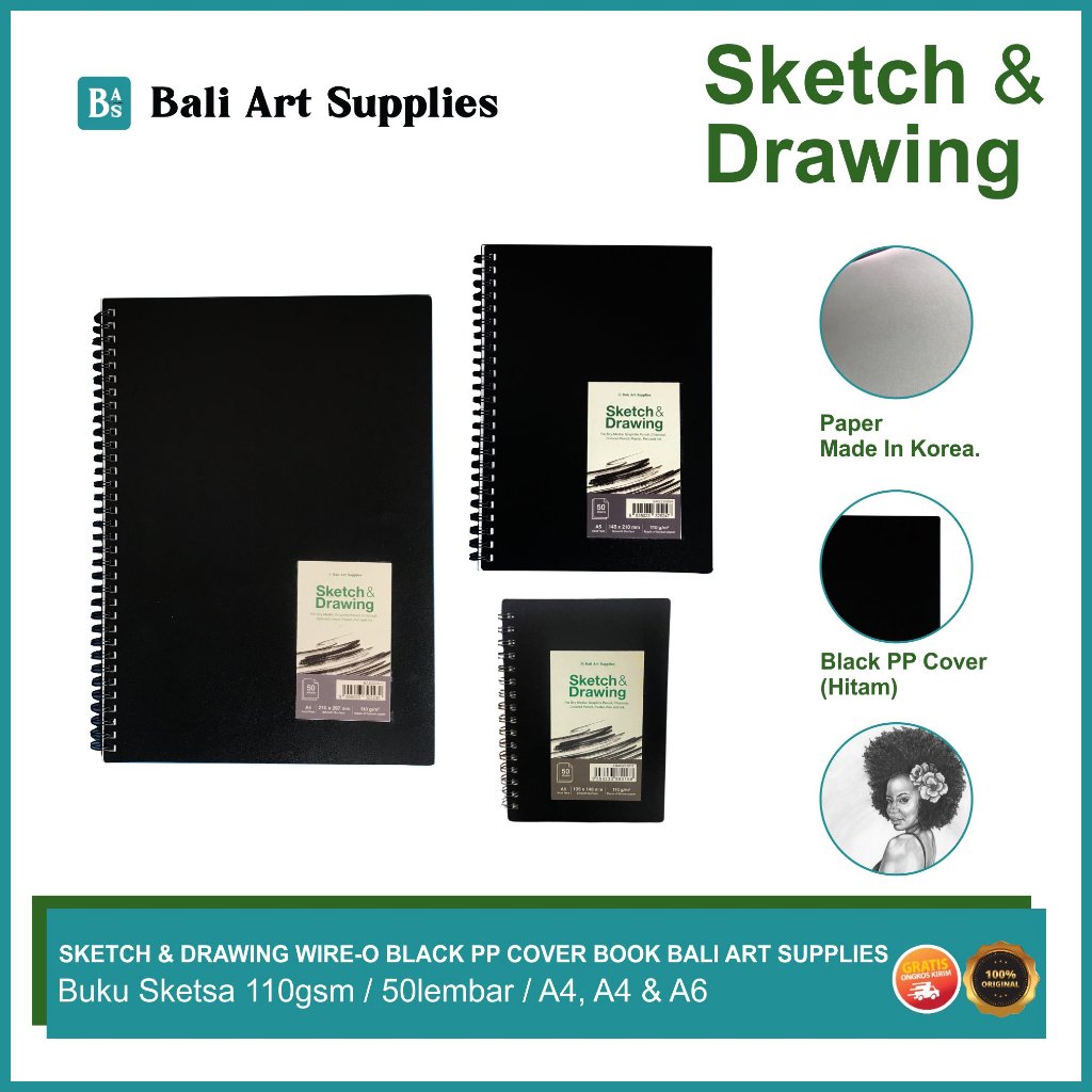 Jual Sketch & Drawing - Wire-O PP Cover Sketchbook 50 Lembar