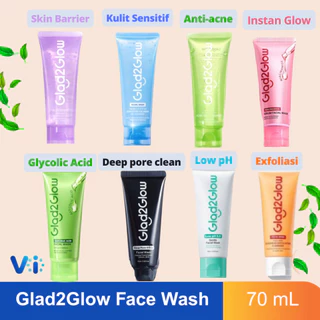 Glad2Glow Facial Wash 70 ml / 100 ml Gel Cleanser | Blueberry | Centella Salicylic | Tremella | Volcano | Exfoliating | Low pH | Niacinamide