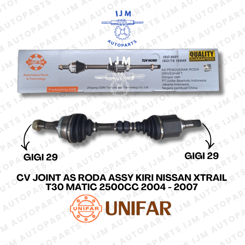 Jual CV Joint As Roda Assy Kiri Nissan Xtrail T30 Matic 2500cc 2004 ...