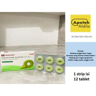 SP TROCHES 12 TAB PELEGA TENGGOROKAN VARIAN MELON / MENYEGARKAN / SUPLEMENT / TROCHES TABLET HISAP TENGGOROKAN