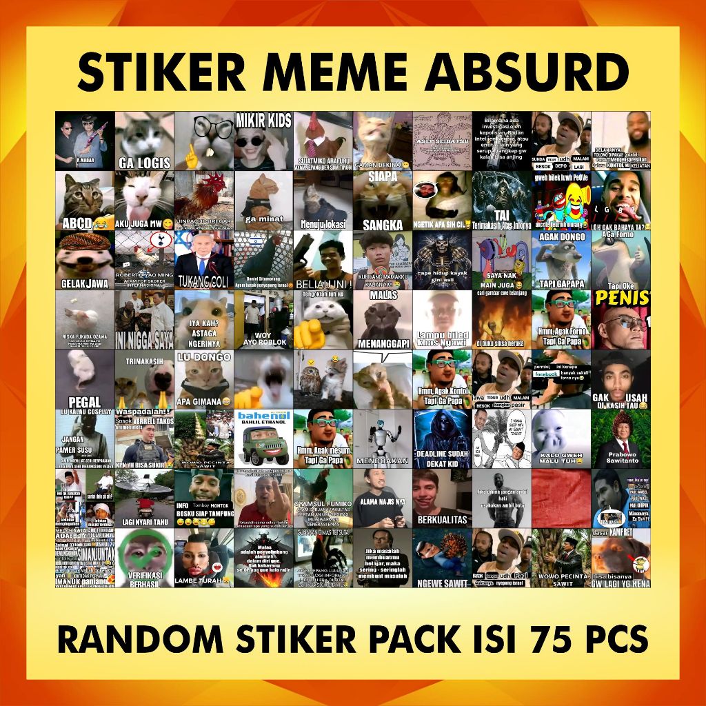 Jual STIKER MEME ABSURD PACK ISI 75 PCS | STIKER CUSTOM | ABSURD HUMOR ...