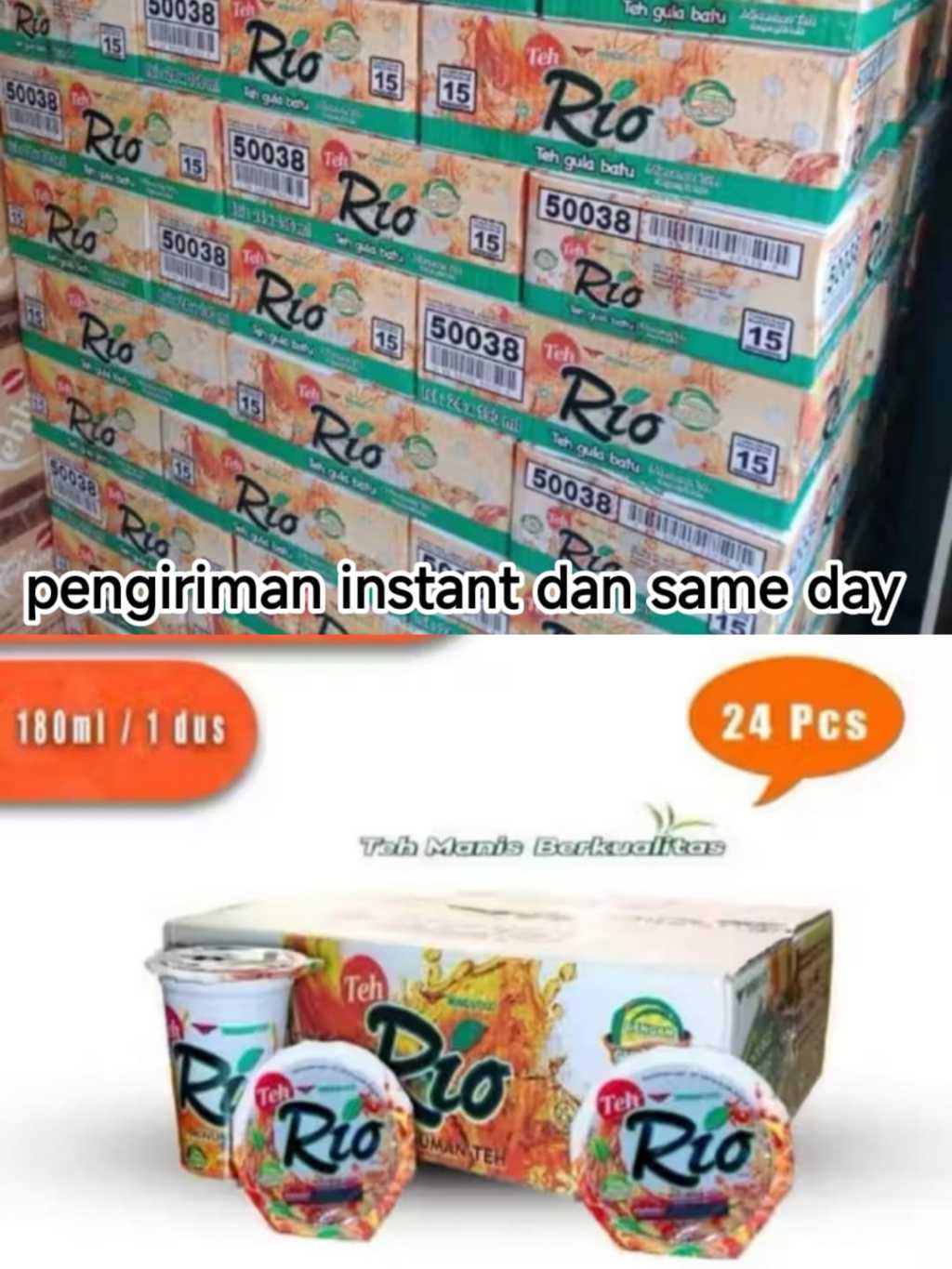 Jual TEH RIO GULA BATU 180 ML ISI 24 / TEH RIO 1 DUS GULA BATU | Shopee ...