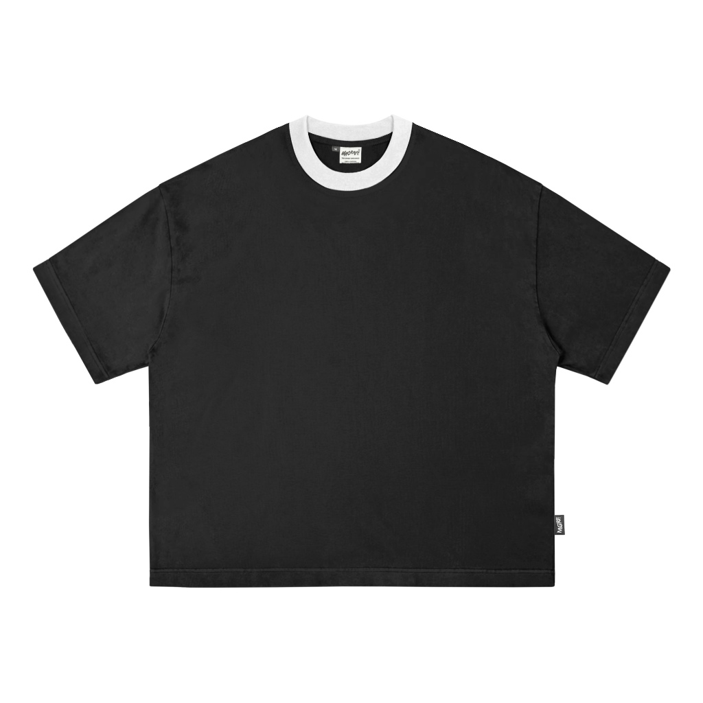 Jual Magraff Official Kaos Polos Ringer Tee Hitam Putih Boxy Fit ...