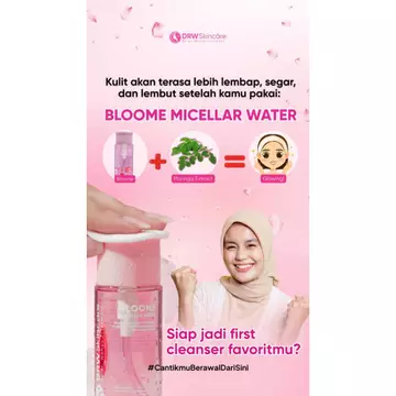 Drw Skincare Bloome Strawberry Micellar Water Pembersih Wajah Double Cleansing