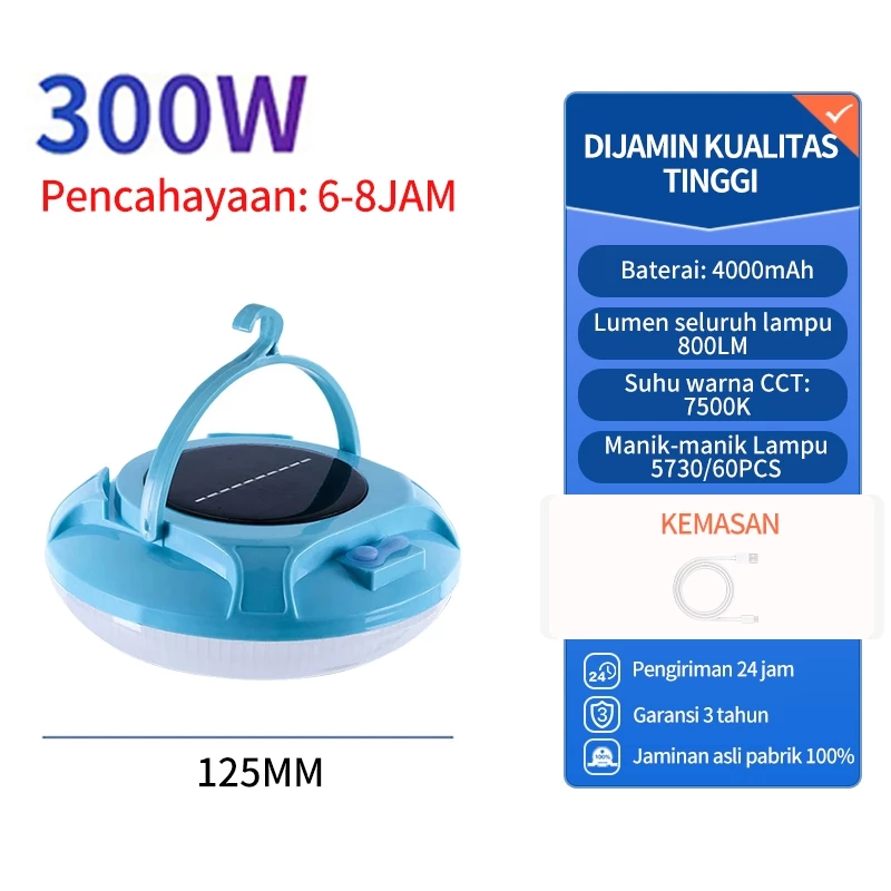 UFO Lampu Emergency Gantung Camping Solar Panel Kategori 300W