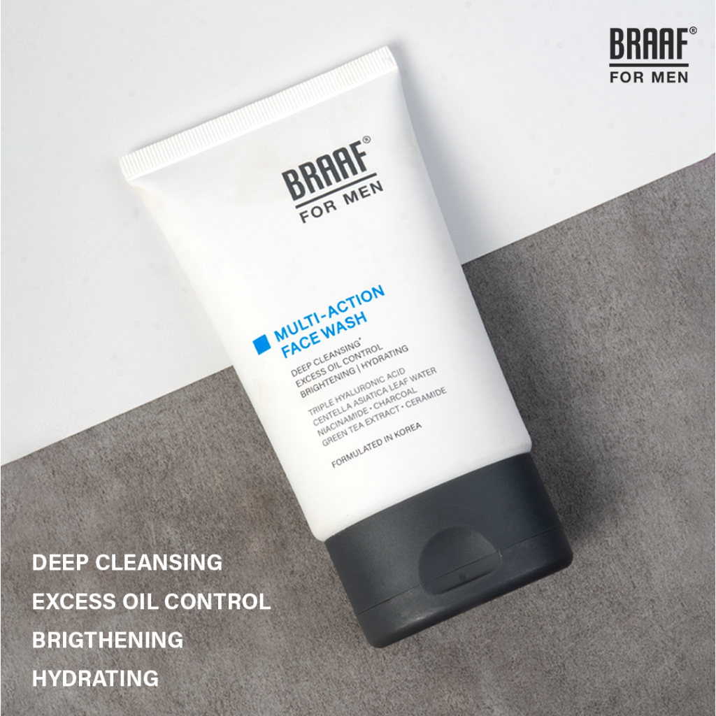 Jual BRAAF For Men Multi-Action Face Wash 100g Perawatan Wajah Pria ...