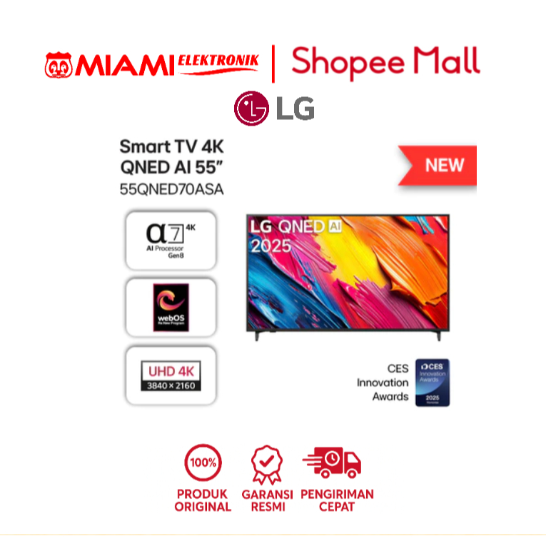 Jual LG 55QNED70ASA Smart TV 4K 55 inci QNED AI 70 2025 60Hz Native ...