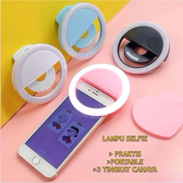 Ring Selfie LED Lampu Selfie Bulat Untuk Kamera HP Mikro USB Ring Bulat