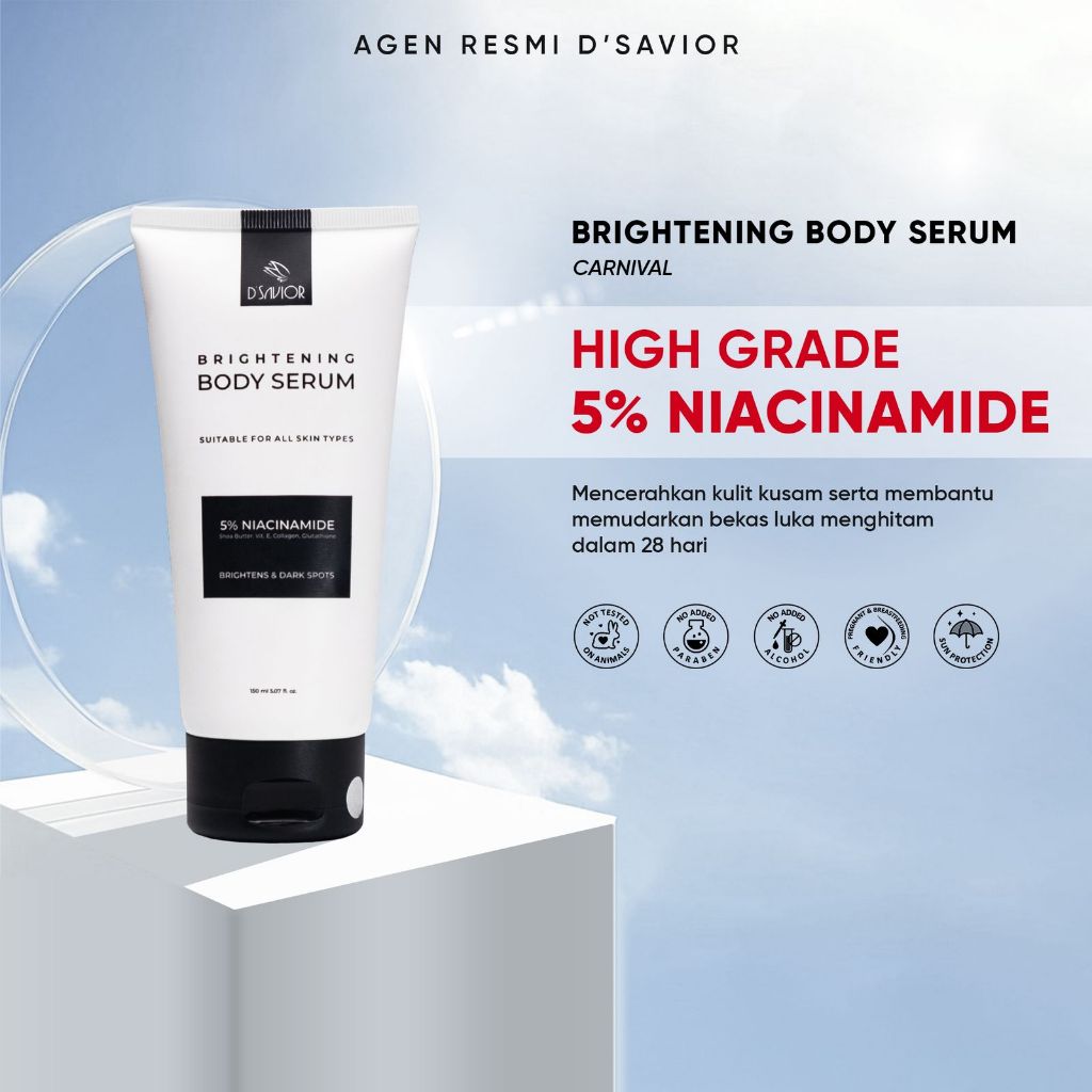 Jual D'SAVIOR Brightening Body Serum Niacinamide 5% High Grade 150ml D ...