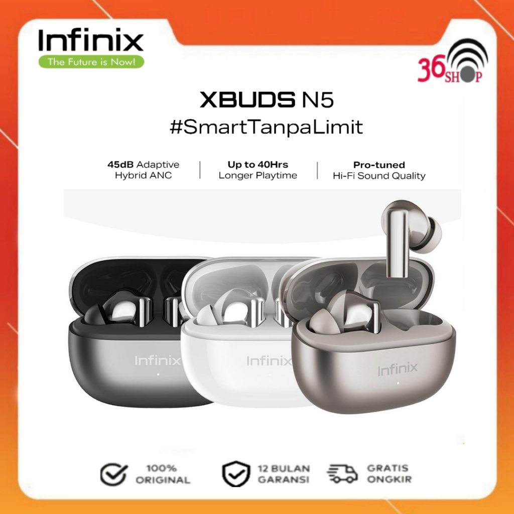 Jual Infinix - TWS XE38 - XBUDS N5 - 40 Hour Play Time - 500 mAh - AI ...