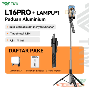 TNW L16pro Tongsis Tripod Automatic Pop Up Selfie Stick 180cm Aluminium Tripod With Bluetooth