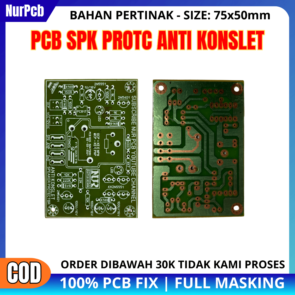 Jual NUR PCB - PCB Speaker Protector Anti Konslet Mono OCP Fullmasking ...