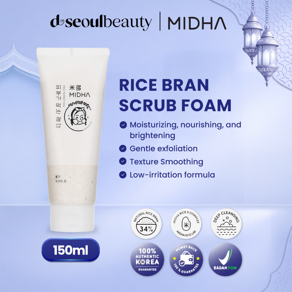 Jual {SPECIAL PROMO} MIDHA Rice Skincare - (Bran Scrub Foam/ Cleansing ...