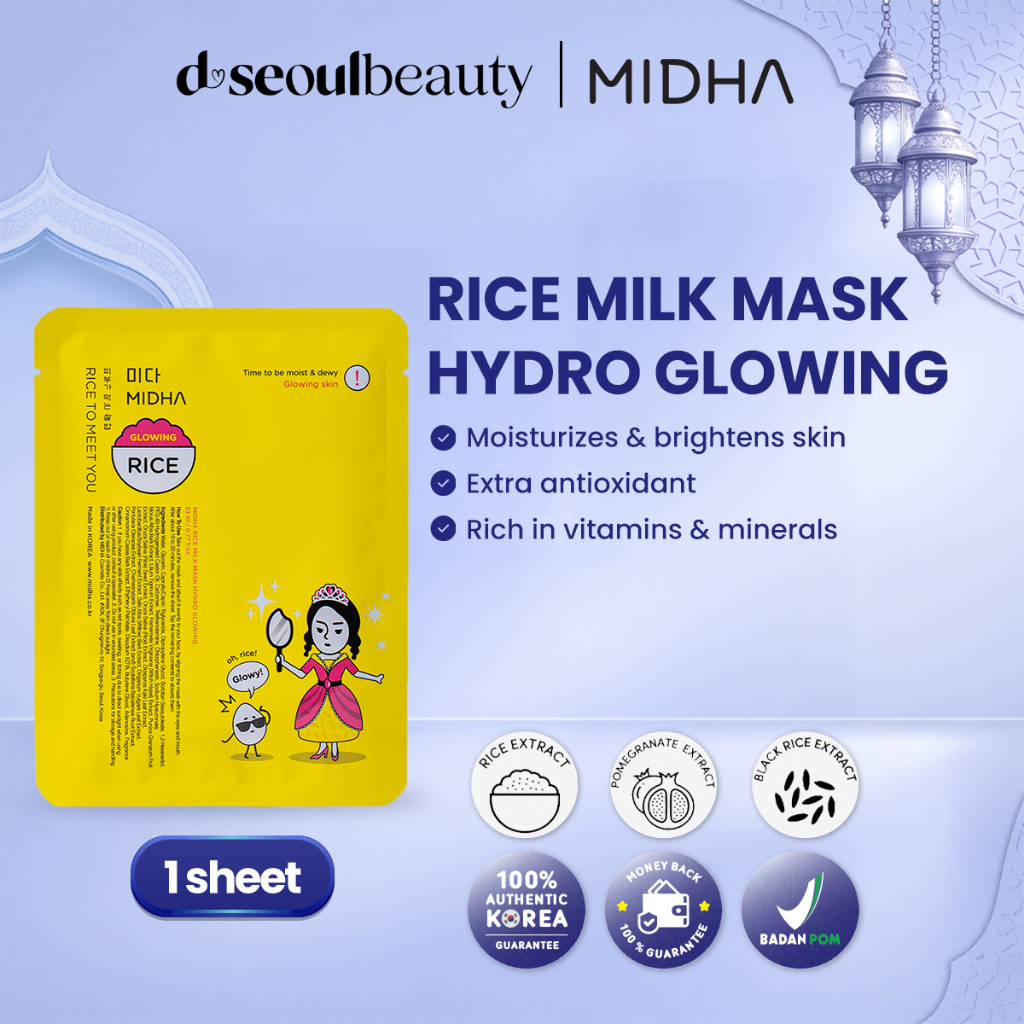 Jual MIDHA - Rice Milk Mask Hydro Glowing | Shopee Indonesia