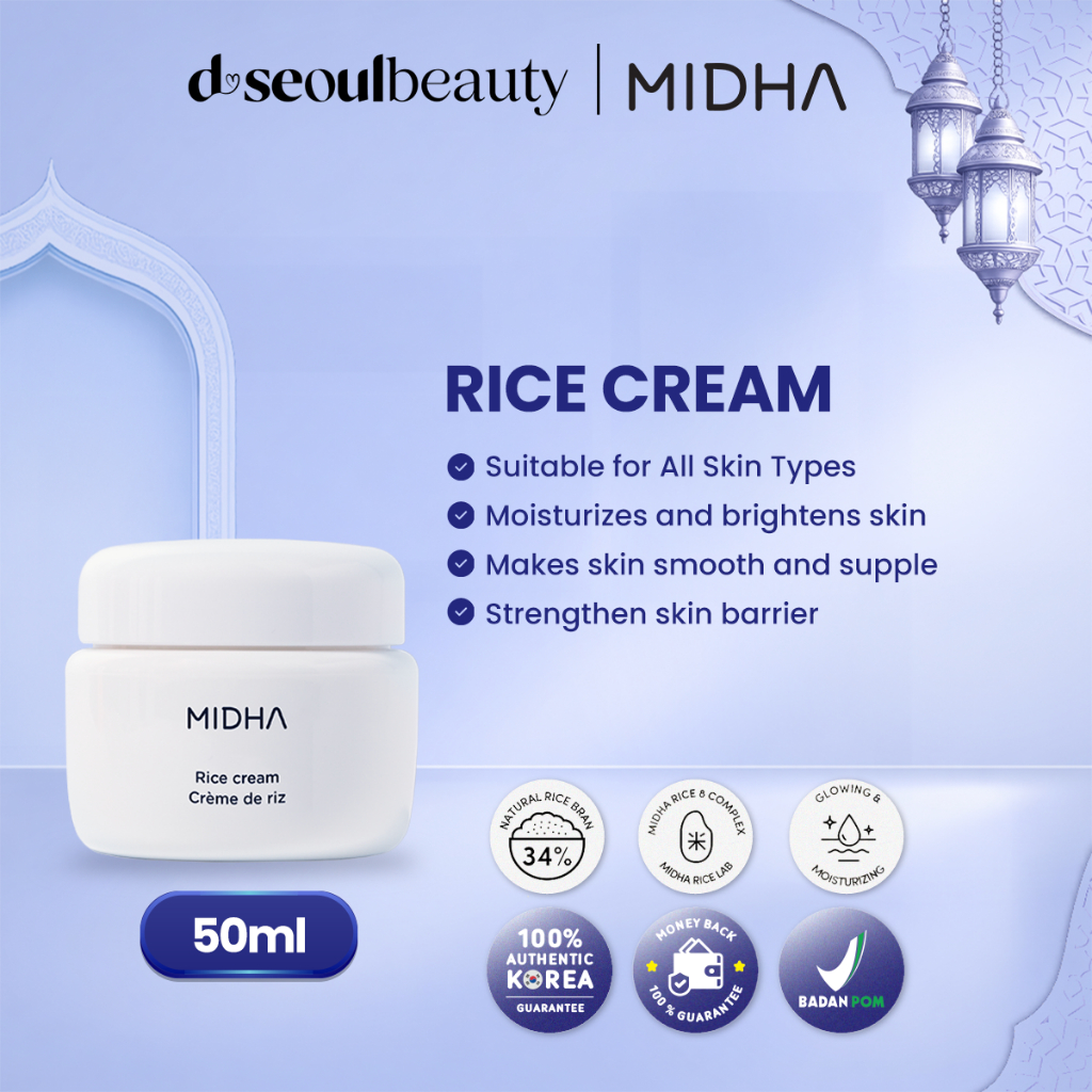Jual MIDHA Rice Cream 50ml | Krim Perawatan Wajah Moisturizer ...
