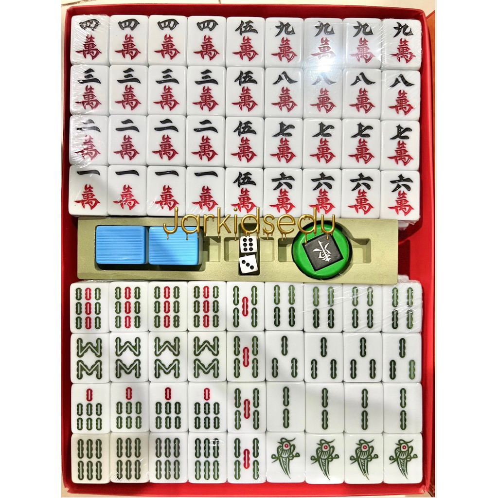 Jual Mainan Board Game Permainan Mahyong Jumbo Limited Blue Mahjong ...