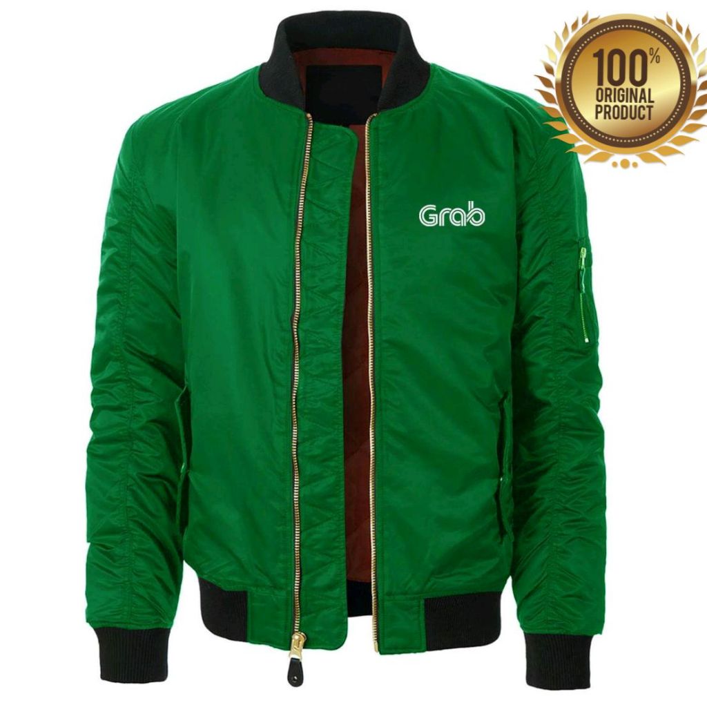 Jual Jaket Bomber Taslan waterproof Ojol Grab / Jacket Grab Terbaru ...