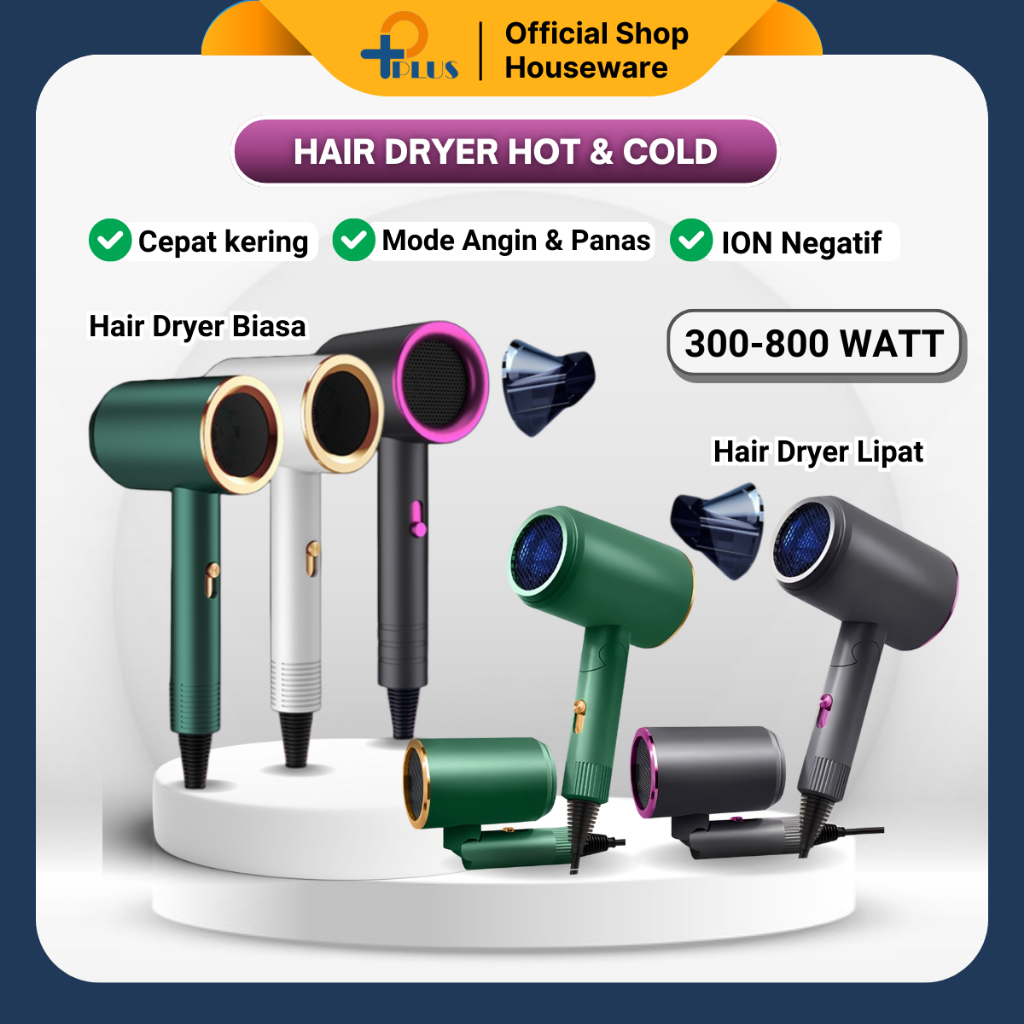Jual Hair Dryer ionic anti panas Cepat Kering 800w / Hair Dryer