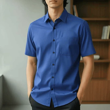 Hem Pria Lengan Pendek Oplain Baju Kemeja Dewasa Formal Polos Slimfit Katun Premium Distro