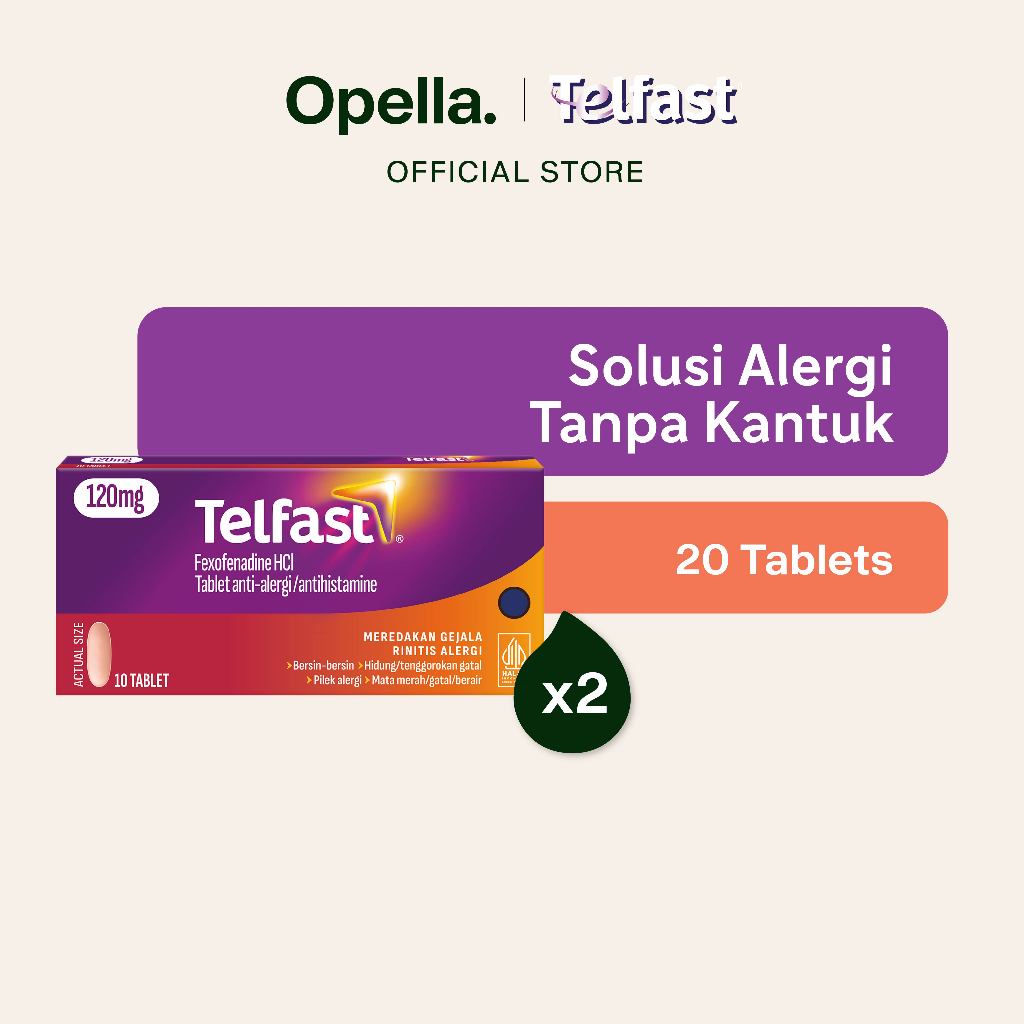 Jual Telfast 120mg 1 Blister Isi 20 Tablet - Obat Alergi | Shopee Indonesia