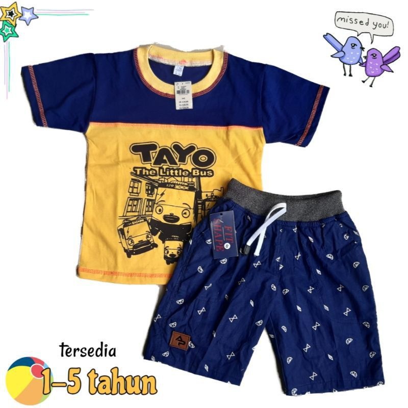 Dapat 10 Pcs Setelan Celana + Kaos Anak / 4 Setel Dan 5 Lembut Nyaman - foto 3