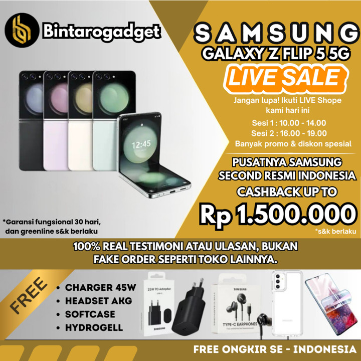 Samsung Galaxy Z Flip 5 5G SEIN 512GB | 256GB Second Fullset Original Resmi Indo