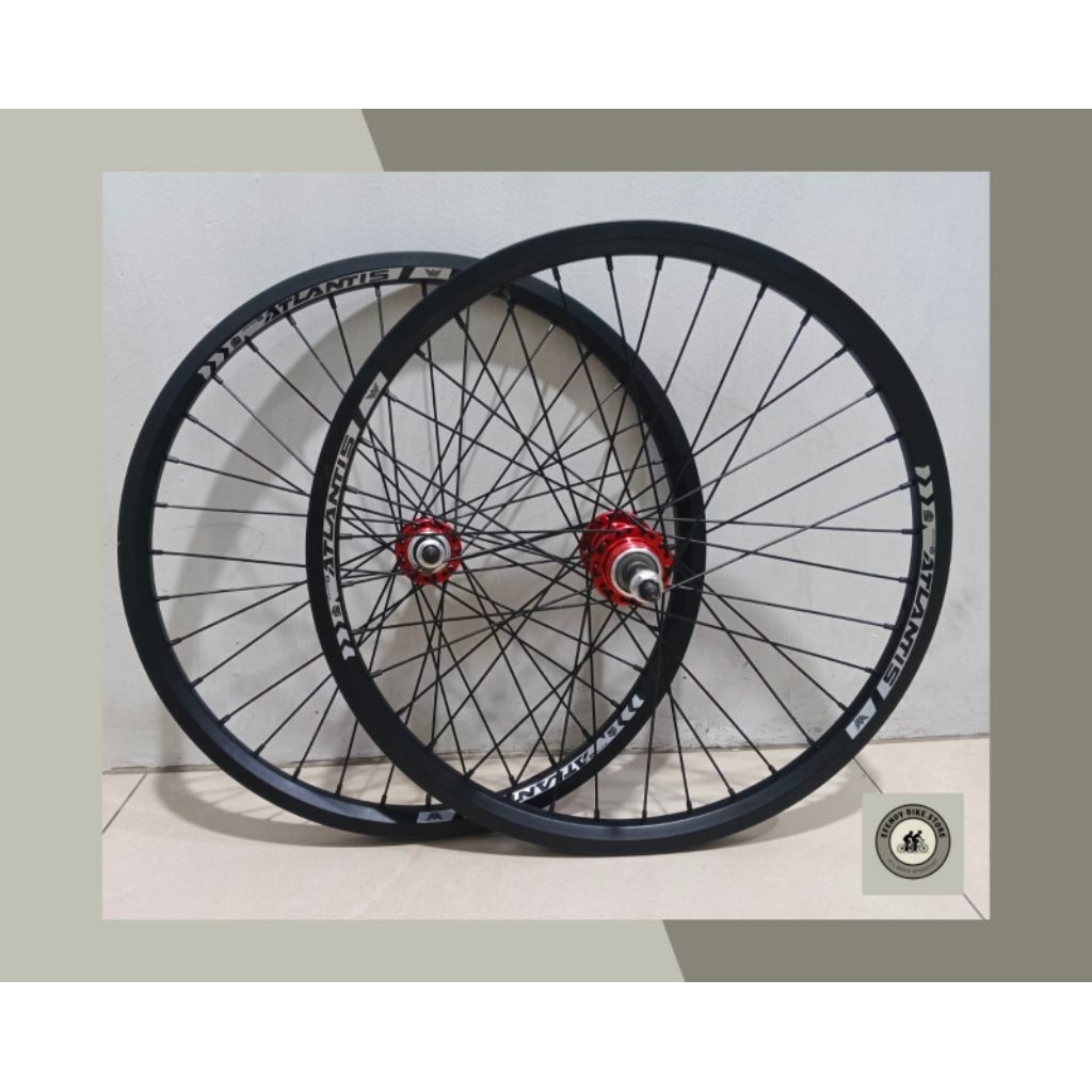 Jual WHEEL SET ATLANTIS NEW Hub Merah Biru Hitam Alloy Wheelset 20 x ...