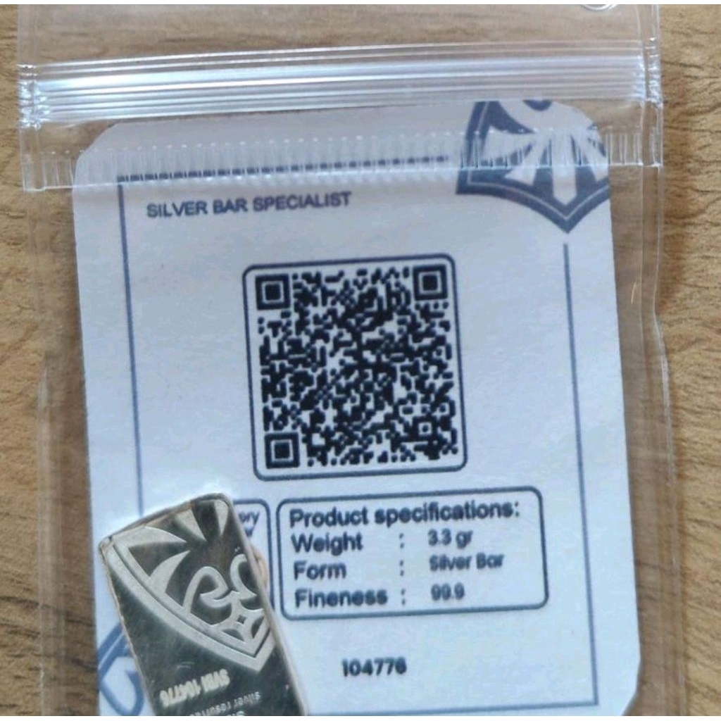 Jual LM Silverium Bullion 3,3 Gram dan 9.9 Gram (Free Logam Mulia 0,001 ...